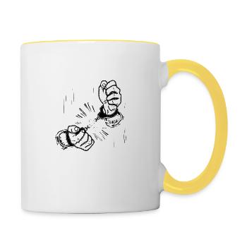 liberté - Mug contrasté - blanc/jaune - Droite