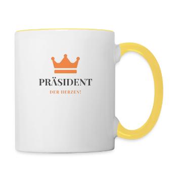 President of the hearts - Contrasting Mug - white/yellow - Right
