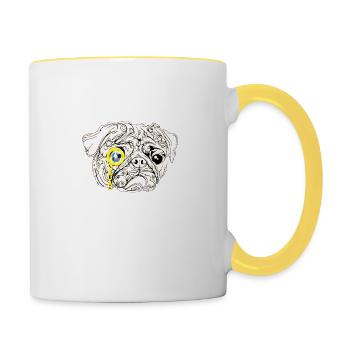 Chien - Mug contrasté - blanc/jaune - Droite