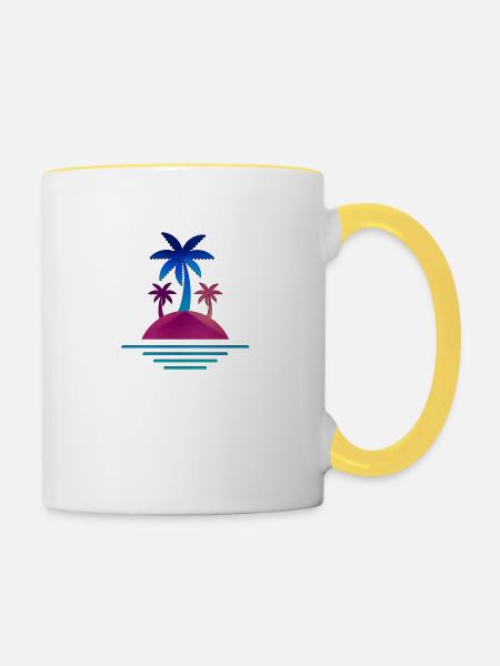 sunny island sonnige insel - Tasse zweifarbig - Weiß/Gelb