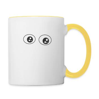 Eyes of the eyesight object - Contrasting Mug - white/yellow - Right
