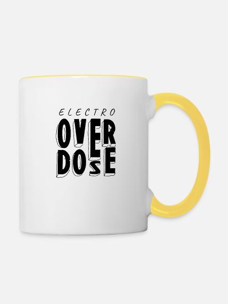 Electro Overdose - Tasse zweifarbig - Weiß/Gelb