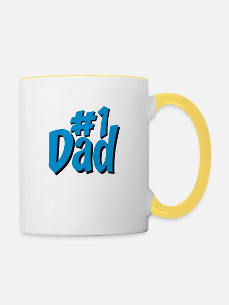 dad - Tasse zweifarbig - Weiß/Gelb
