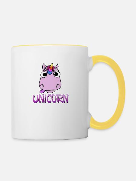Unicorn - Tasse zweifarbig - Weiß/Gelb