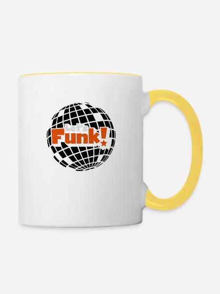 Disco ball - Tasse zweifarbig - Weiß/Gelb