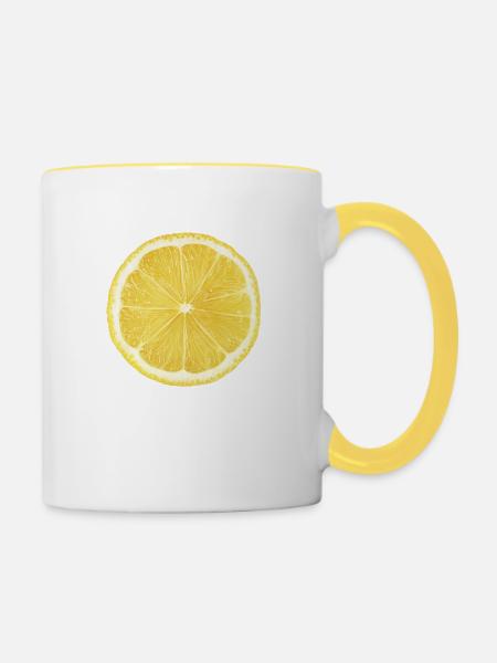 Zitrone - Tasse zweifarbig - Weiß/Gelb