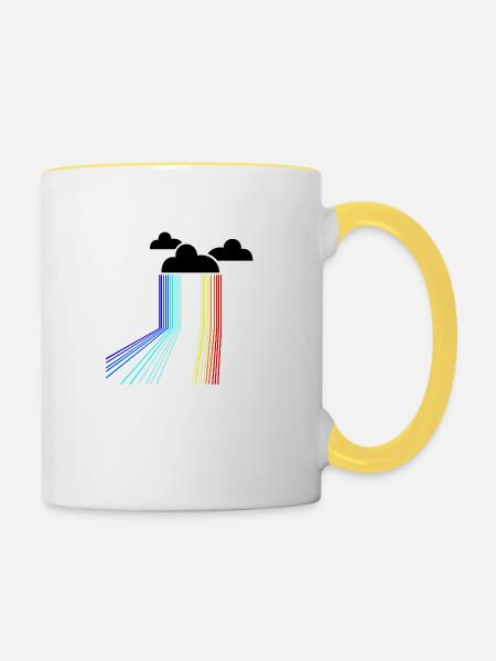 rainbow cloud - Tasse zweifarbig - Weiß/Gelb