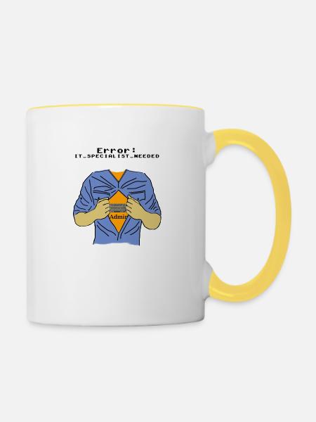 IT Spezialist - Tasse zweifarbig - Weiß/Gelb