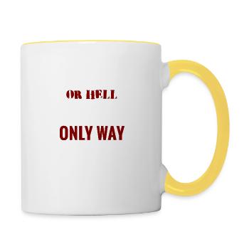 Verset biblique du ciel ou de l'enfer - Mug contrasté - blanc/jaune - Droite