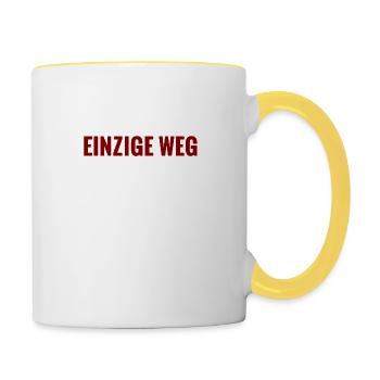Jesus ist der einzige Weg Bibelvers Christlich - Tasse zweifarbig - Weiß/Gelb - Rechts