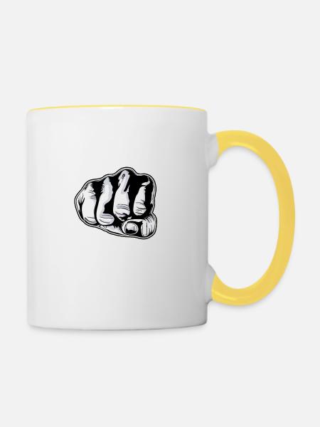 Faust - Tasse zweifarbig - Weiß/Gelb