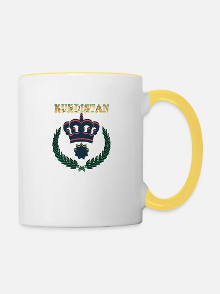 Kurdistan - Tasse zweifarbig - Weiß/Gelb