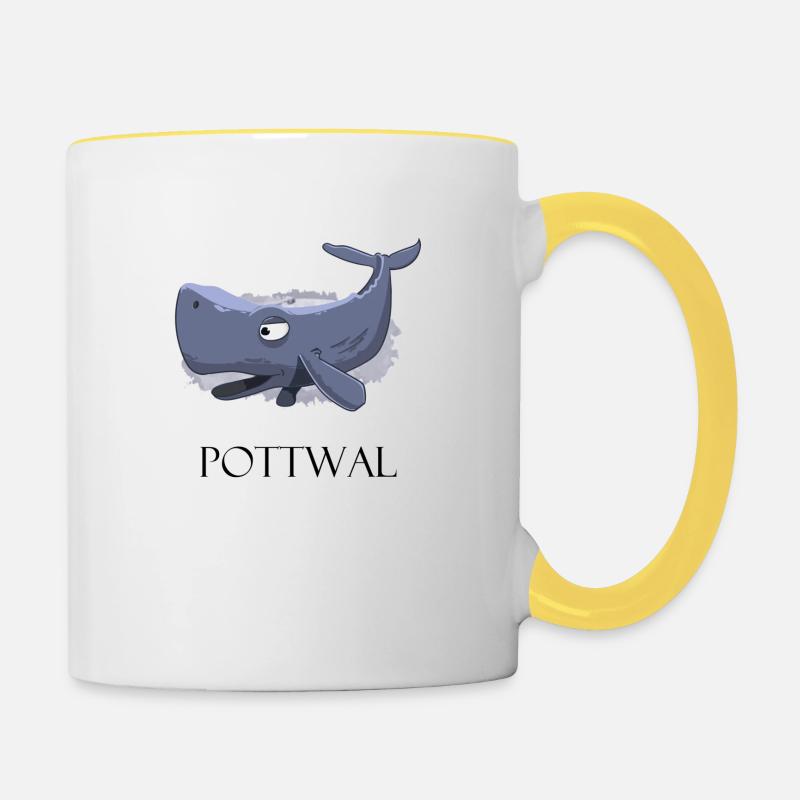 Cachalot t-shirt cachalot - Mug contrasté - blanc/jaune