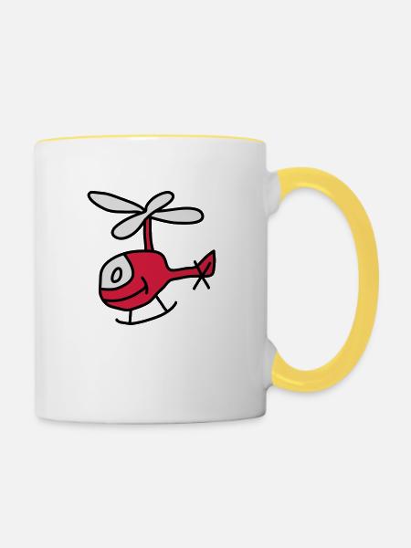 Helicopter - Tasse zweifarbig - Weiß/Gelb