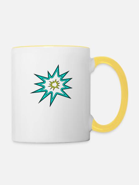 Sternchen - Tasse zweifarbig - Weiß/Gelb