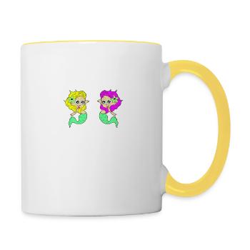 Sirène sirène - Mug contrasté - blanc/jaune - Droite