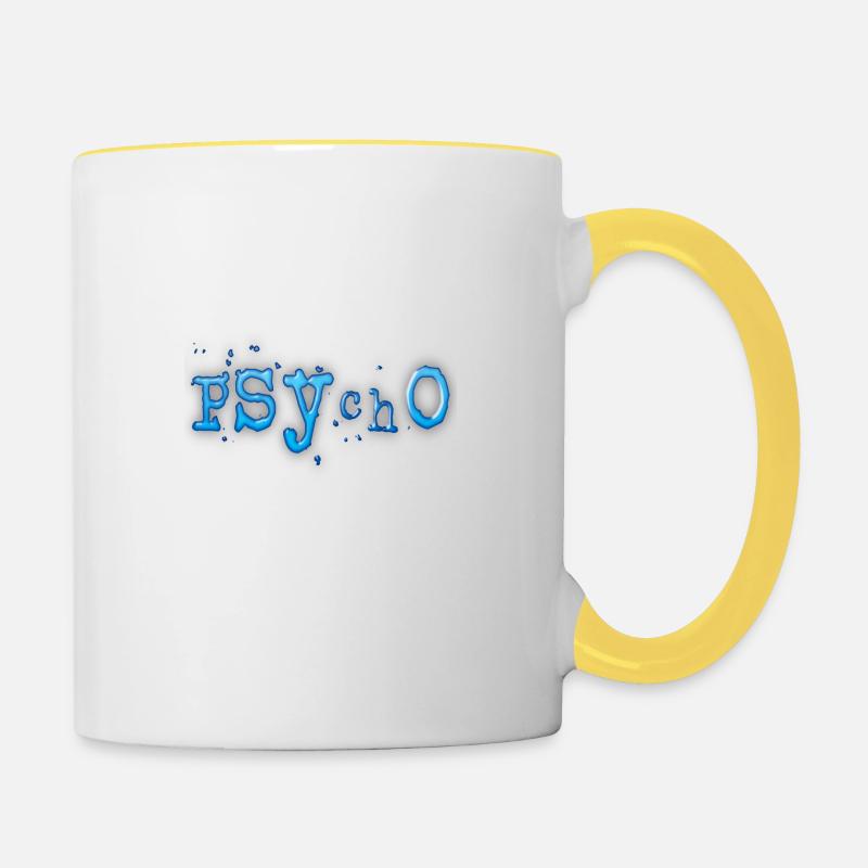 Psycho - Contrasting Mug - white/yellow