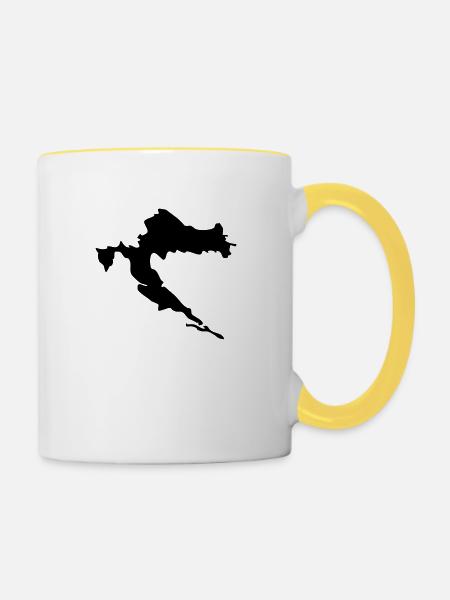 Croatia - Tasse zweifarbig - Weiß/Gelb