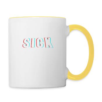SICK SHIRTS - Tasse zweifarbig - Weiß/Gelb - Rechts