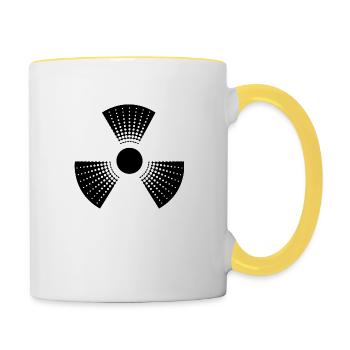 atom symbol radioaktiv atomar zeichen gefahr achtu - Tasse zweifarbig - Weiß/Gelb - Rechts