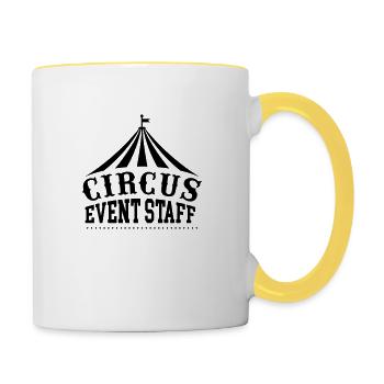 Personnel de cirque - Mug contrasté - blanc/jaune - Droite