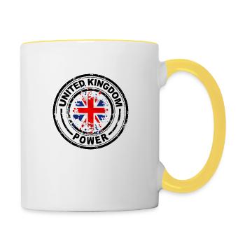 Großbritannien Macht - Tasse zweifarbig - Weiß/Gelb - Rechts