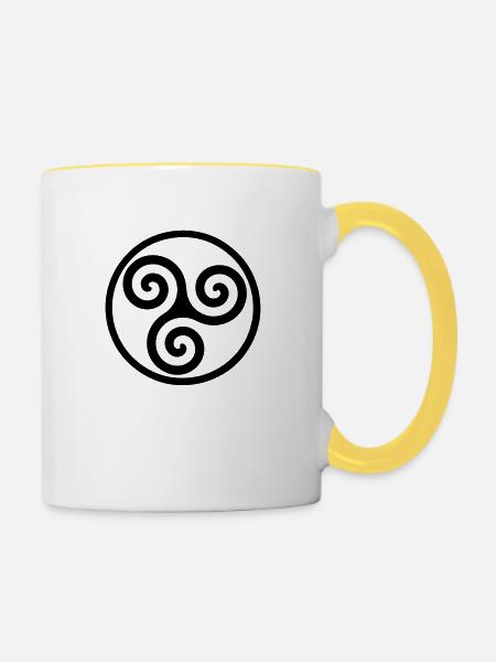 triskelion - Tasse zweifarbig - Weiß/Gelb