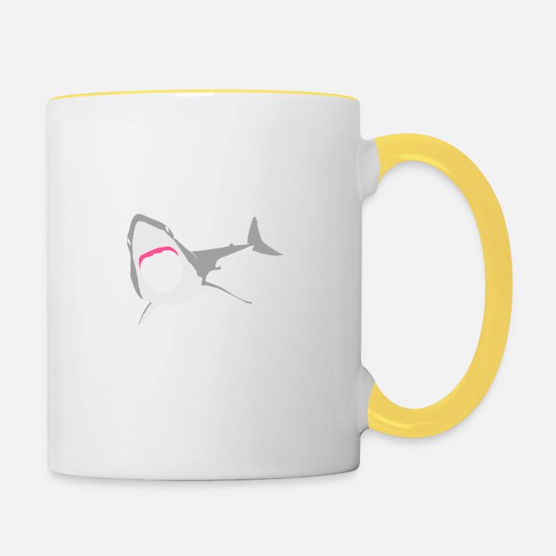 Ich bin ein Hai! - Tasse zweifarbig - Weiß/Gelb
