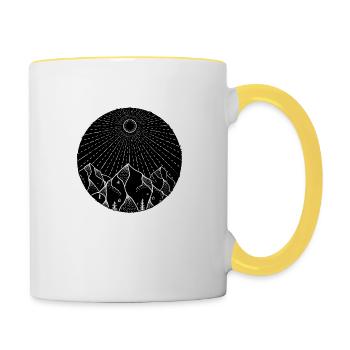 Amoureux de la montagne - Mug contrasté - blanc/jaune - Droite