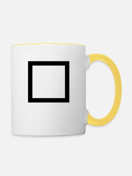 square - Tasse zweifarbig - Weiß/Gelb
