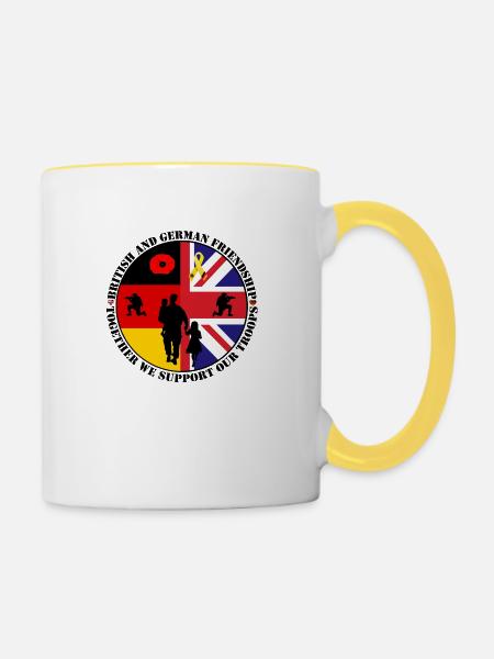 german_british_friedship - Tasse zweifarbig - Weiß/Gelb