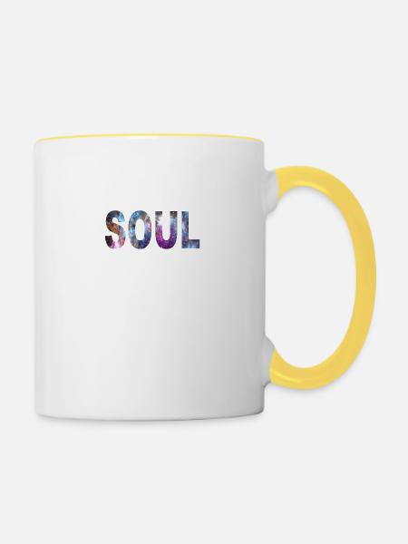 Kosmische Seele - Tasse zweifarbig - Weiß/Gelb
