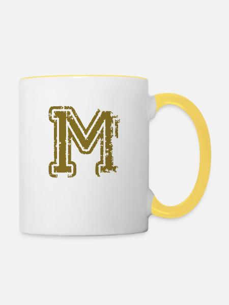 M - Tasse zweifarbig - Weiß/Gelb
