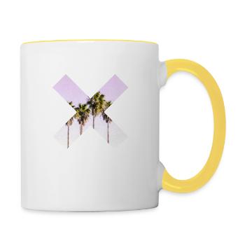 X Palm - Mug contrasté - blanc/jaune - Droite