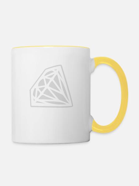 Diamond - Tasse zweifarbig - Weiß/Gelb