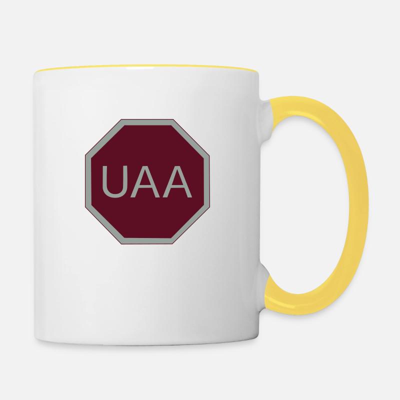 Codon stop - Contrasting Mug - white/yellow