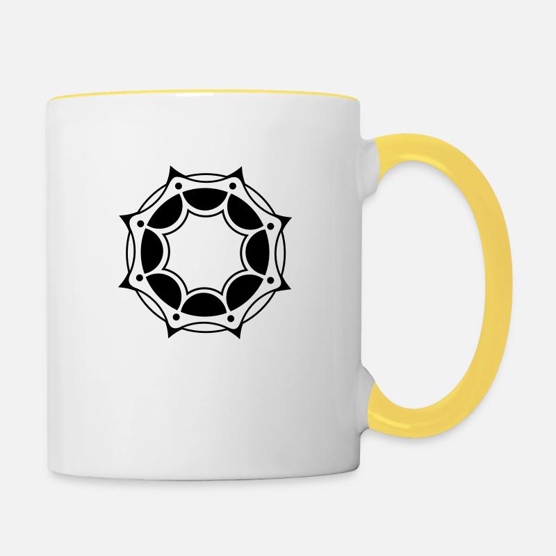 operatori di luce augurio, Kryon cristallo - Tazze bicolor - bianco/giallo