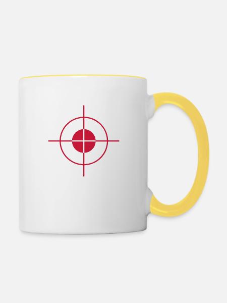 cible - target - Tasse zweifarbig - Weiß/Gelb