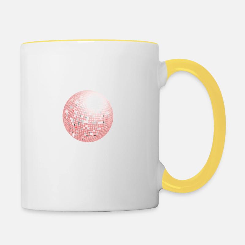 Disco ball - Contrasting Mug - white/yellow