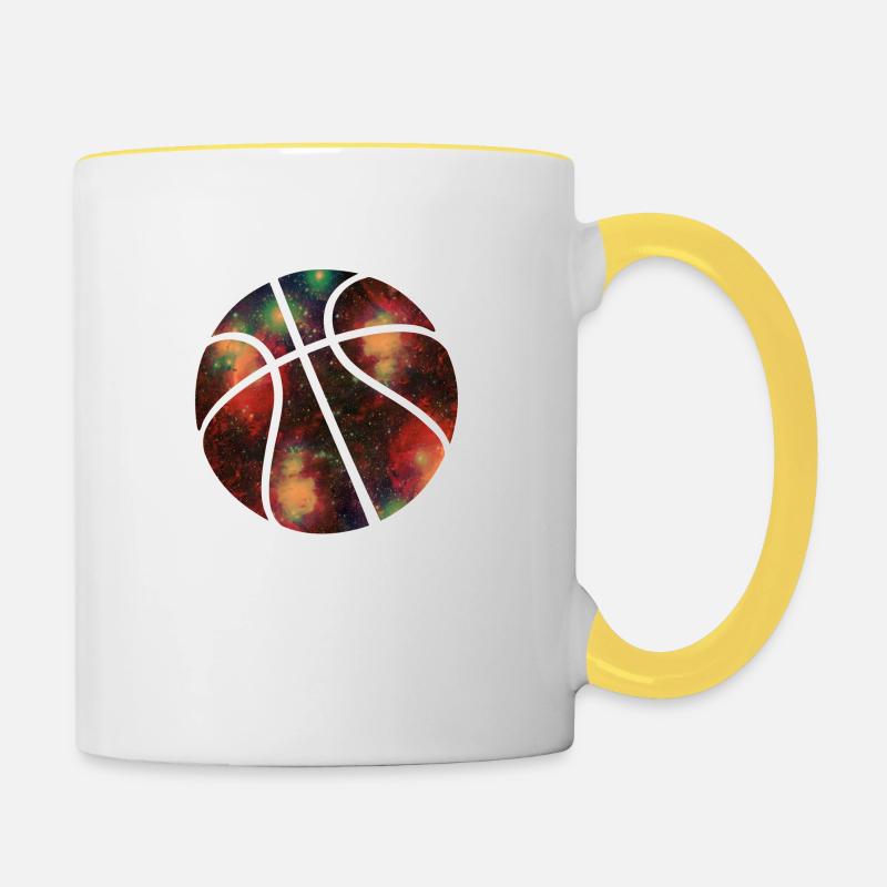 basketball galaxy - Mug contrasté - blanc/jaune
