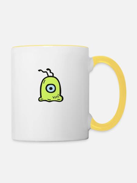 brain slug - Tasse zweifarbig - Weiß/Gelb