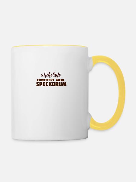 schokolade - Tasse zweifarbig - Weiß/Gelb