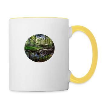 forêt nature rivière lac photographie amoureux de la nature - Mug contrasté - blanc/jaune - Droite