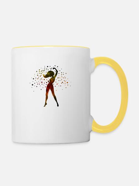 Galaxy Strong Pose - Tasse zweifarbig - Weiß/Gelb