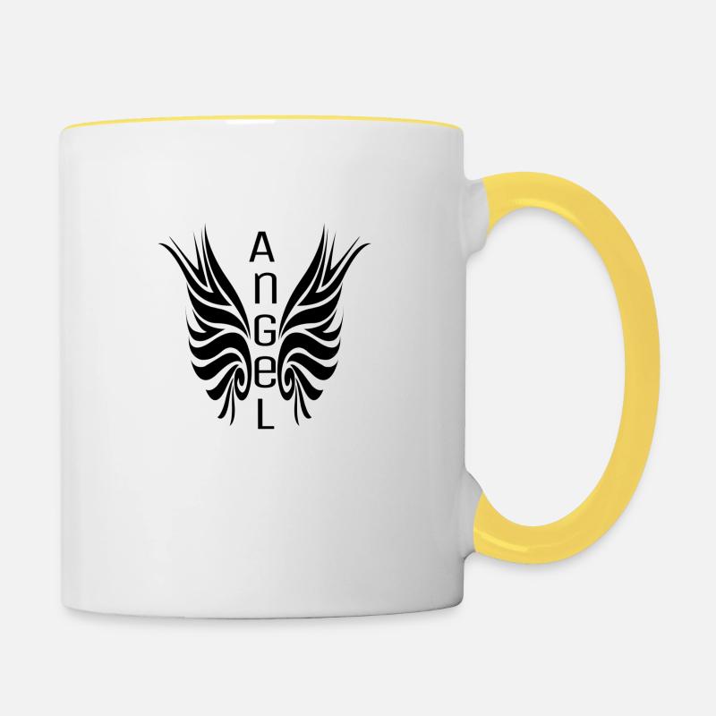ange - Mug contrasté - blanc/jaune
