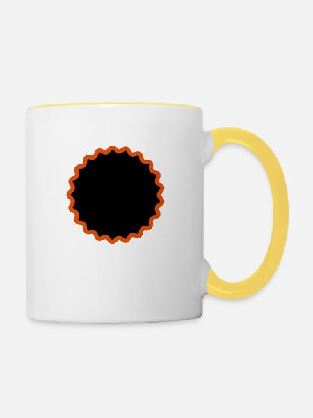 Flicken_21 - Tasse zweifarbig - Weiß/Gelb