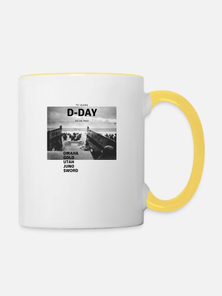 75 Jahre D-Day - Tasse zweifarbig - Weiß/Gelb