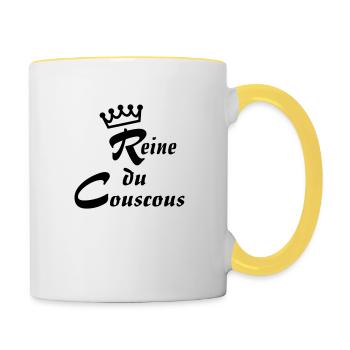 reine couscous - Mug contrasté - blanc/jaune - Droite