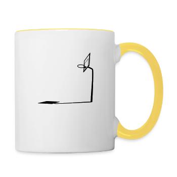 schatten basketball netz stange basketballkorb coo - Tasse zweifarbig - Weiß/Gelb - Rechts