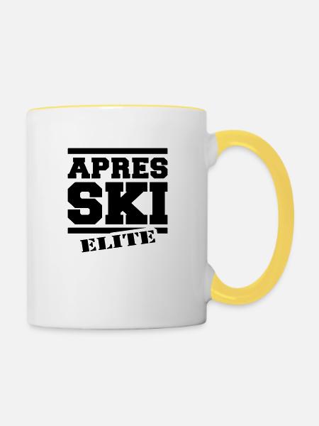 Après-Ski-Elite - Tasse zweifarbig - Weiß/Gelb